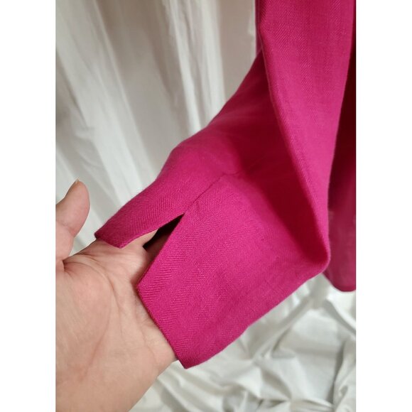 Lauren Ralph Lauren 100% Linen Button Up Shirt Fuchsia Blouse 2XL Women’s Plus - Picture 7 of 16